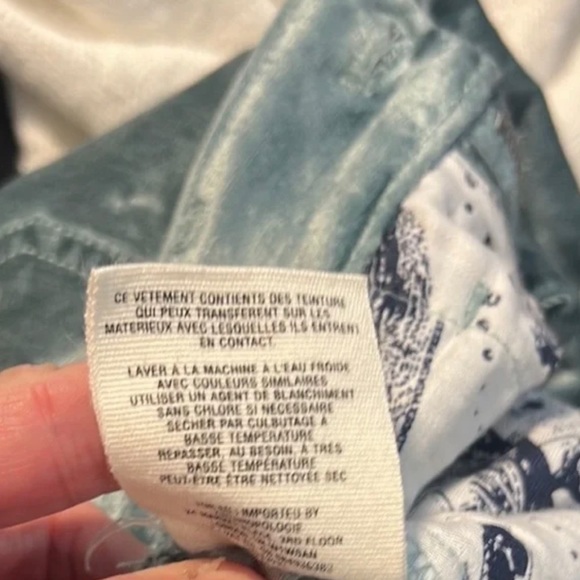 Pilcro and the Letterpress Anthro Velvet Sage Mint Green High Rise Skinny 26 - Picture 11 of 13